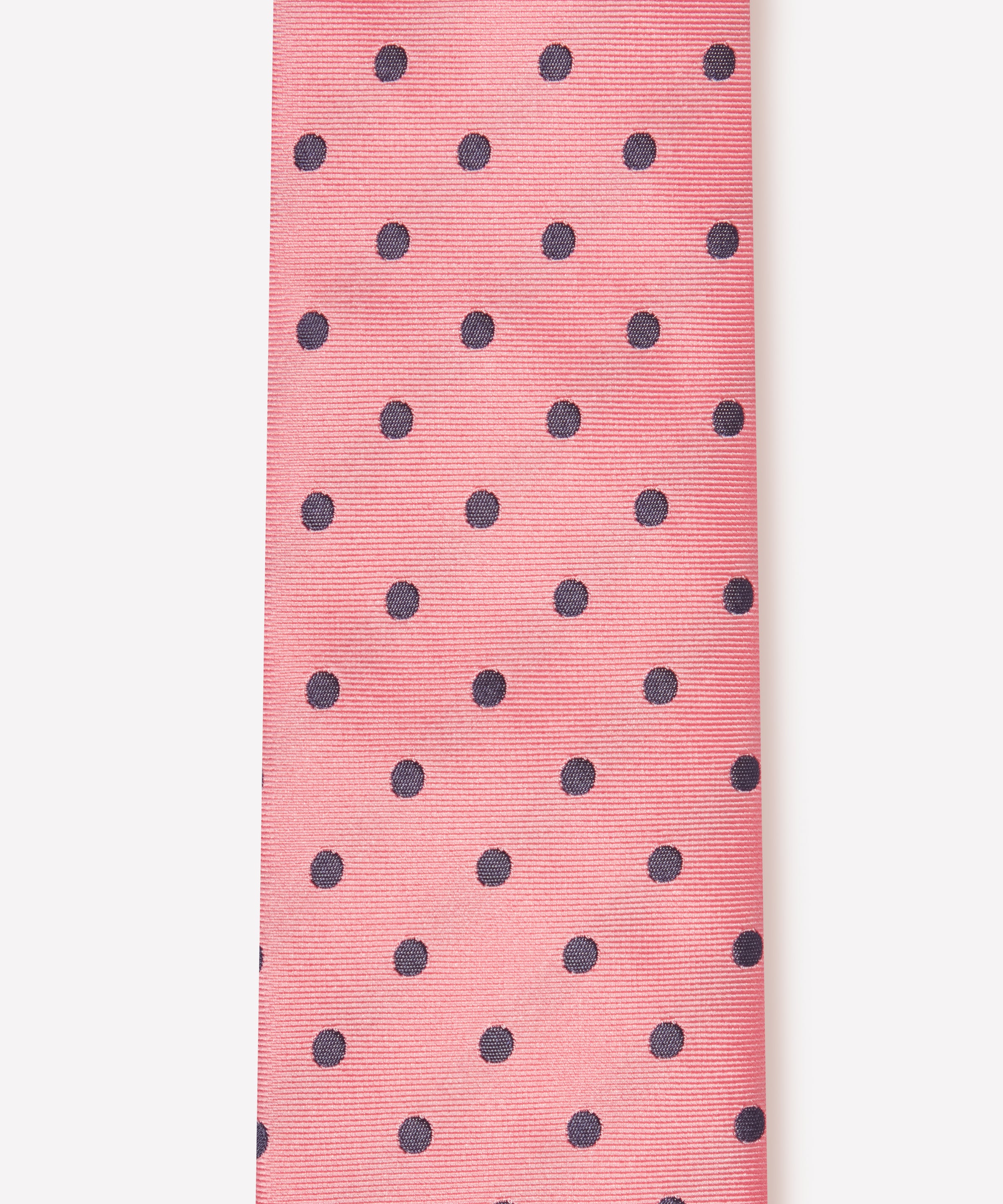 Pink & Navy Polka Dot Silk Woven Tie