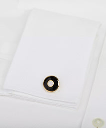 Black & Gold Enamel Target Cufflinks