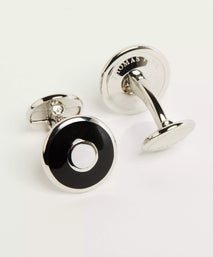 Black & Silver Enamel Target Cufflinks