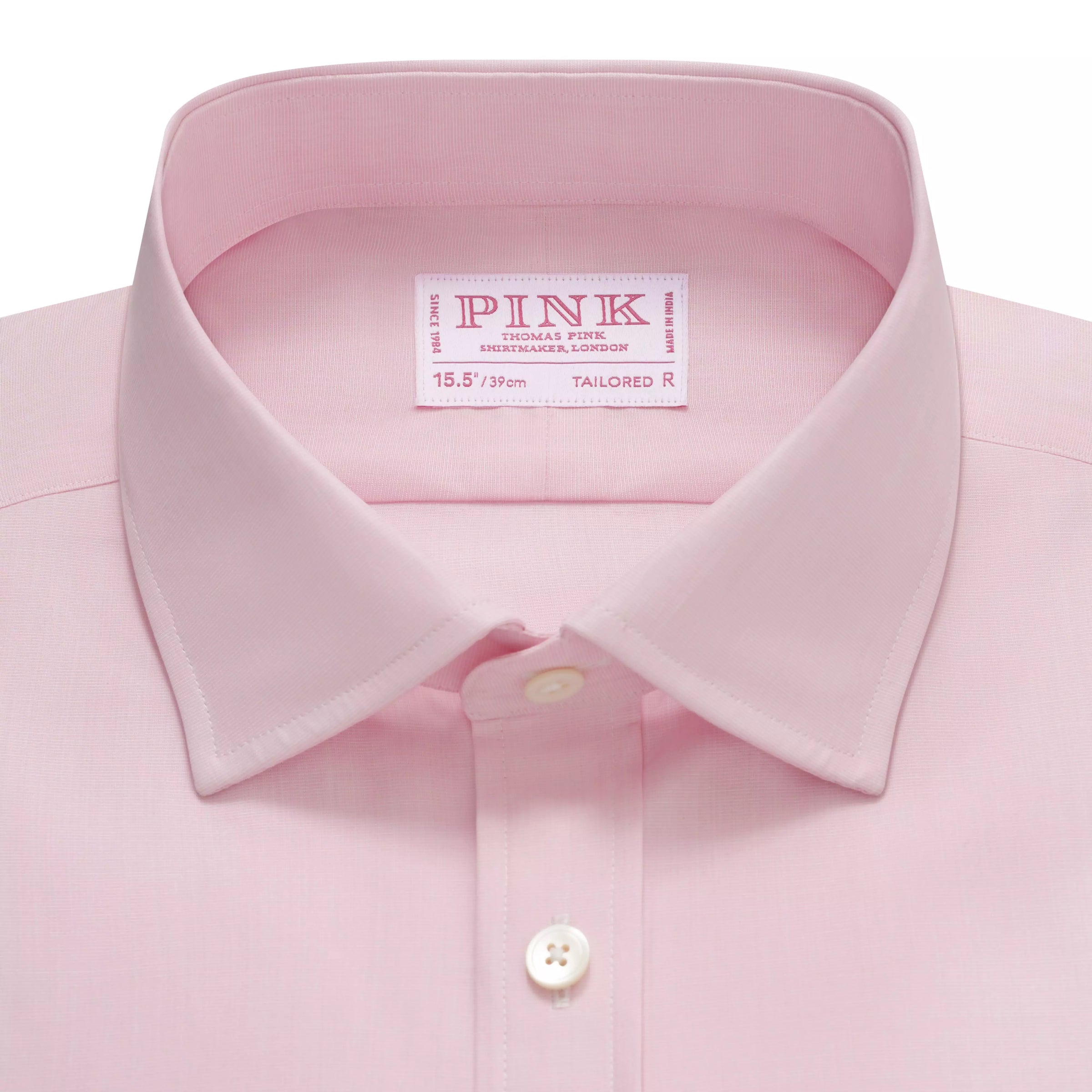 Pink Tailored Fit Double Cuff End on End Formal Shirt