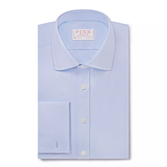 Pale Blue Classic Fit Double Cuff Royal Oxford Formal Shirt