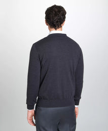 Grey Merino Wool Crew Neck Sweater