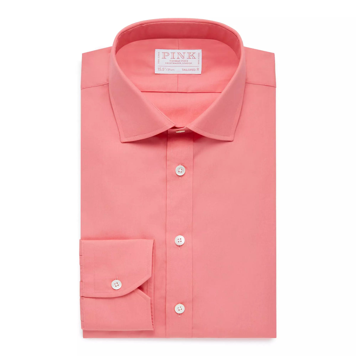 Coral Pink Tailored Fit Superior Solid Plain Formal Shirt