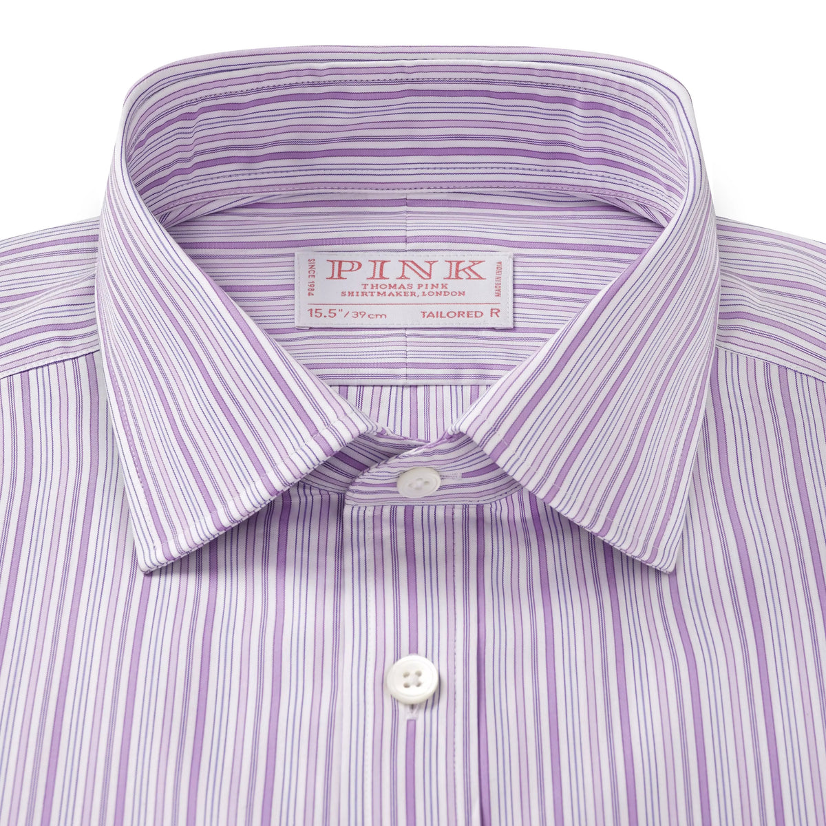 Lilac & White Tailored Fit Supraluxe Multi Stripe Formal Shirt