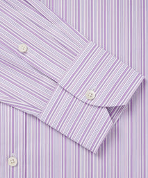Lilac & White Tailored Fit Supraluxe Multi Stripe Formal Shirt
