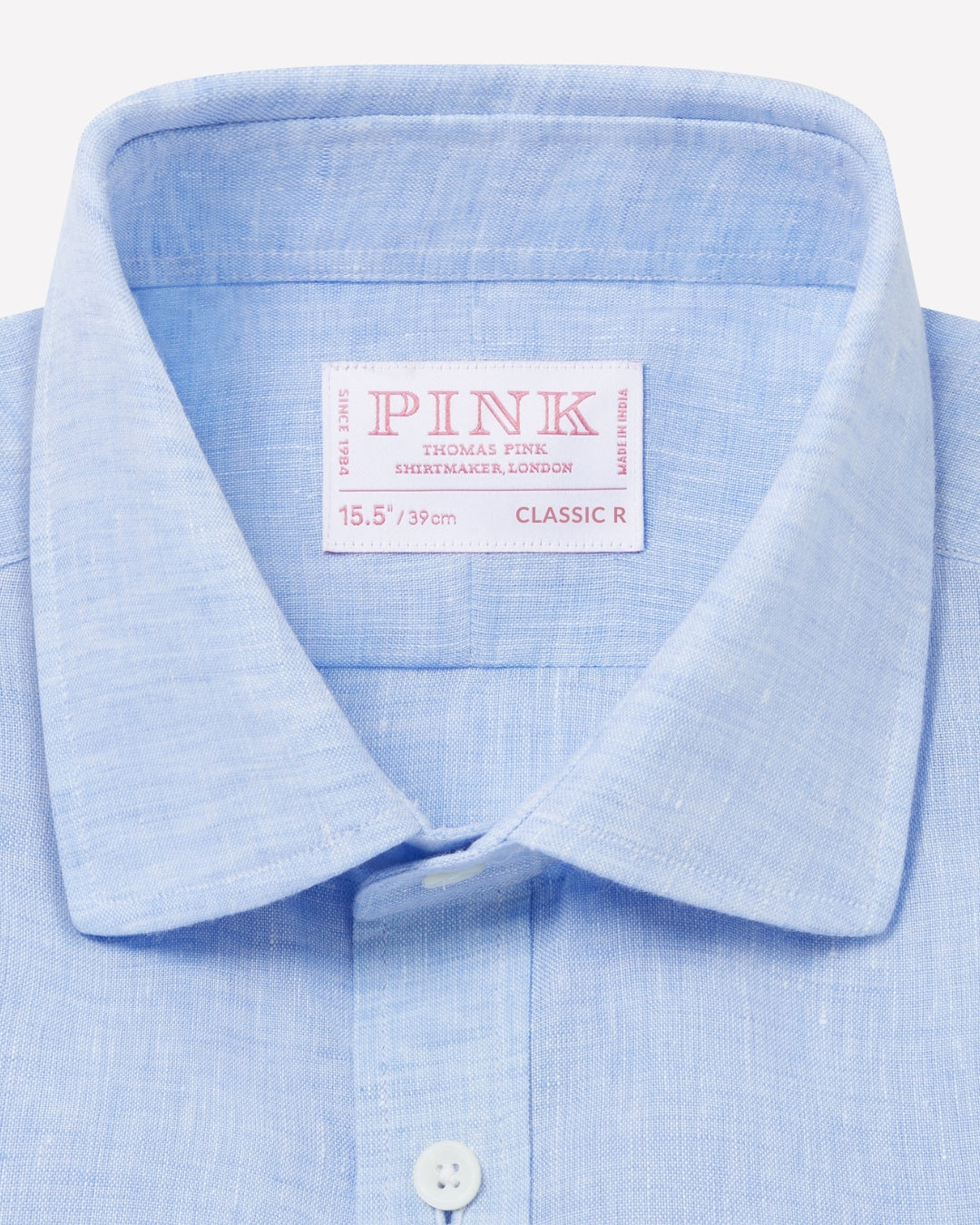 Pale Blue Classic Fit Essential Linen Formal Shirt